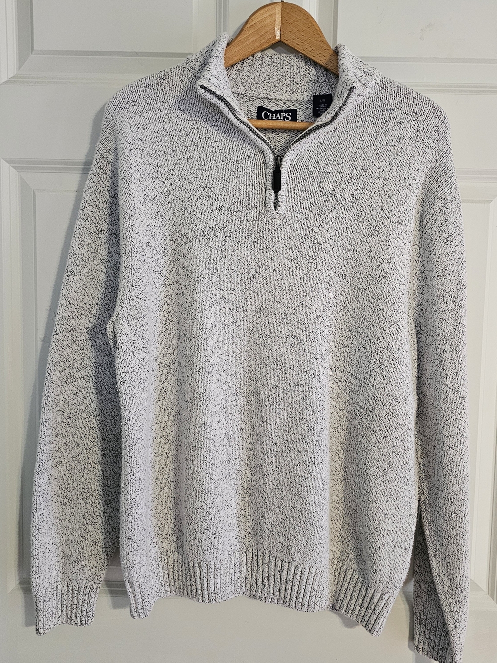 Chaps Men's Heather Gray Half-Zip Sweater